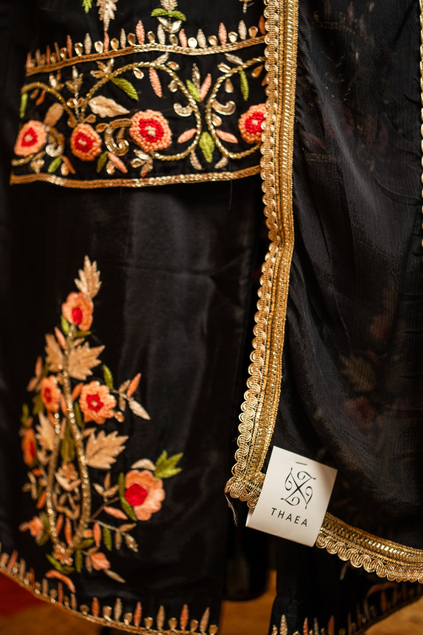 BLACK WITH ZARI WORK