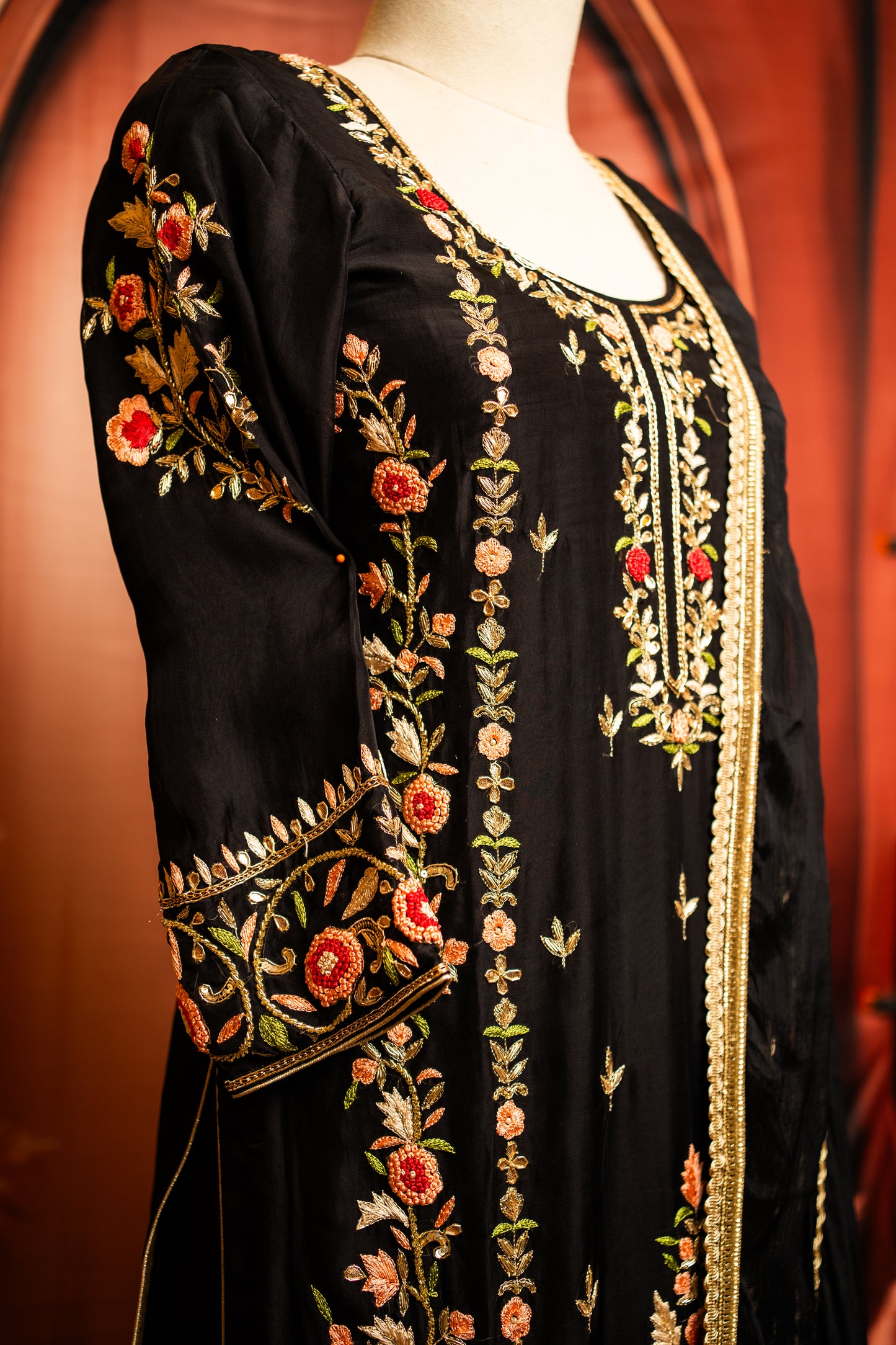 BLACK WITH ZARI WORK