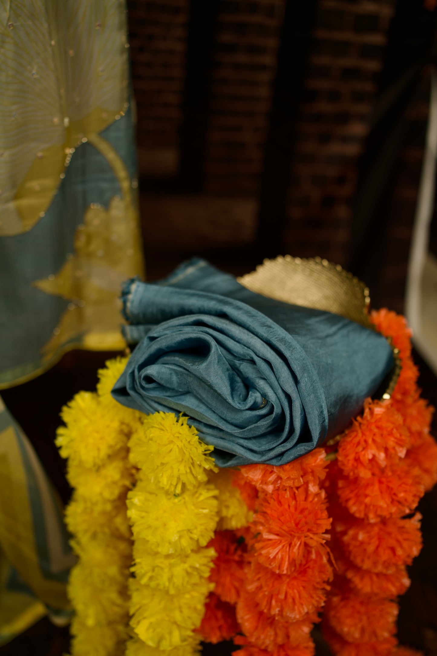 Printed Organza with Cutdana Detailing