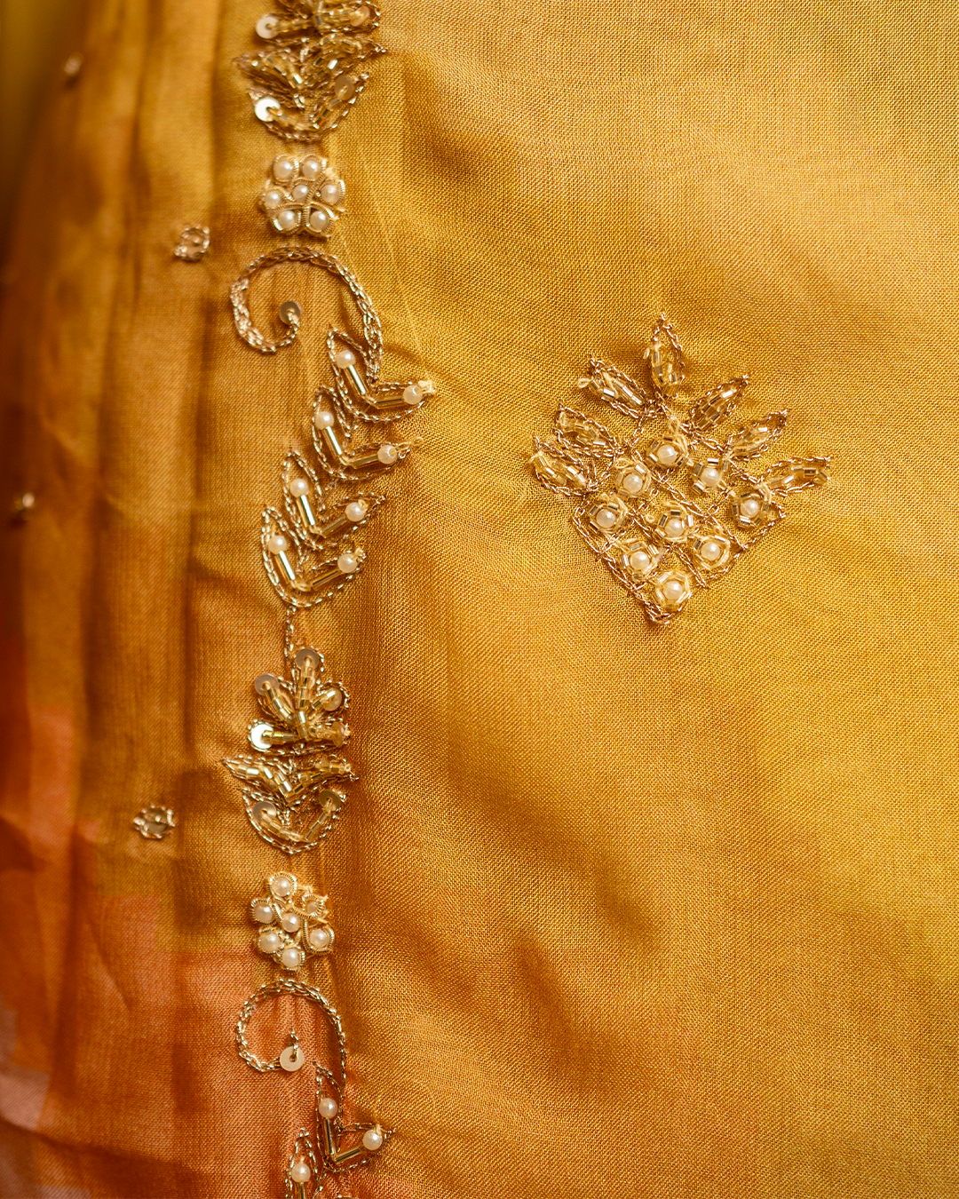 Organza Multicolor Suit with Hand-Embroidered Pant