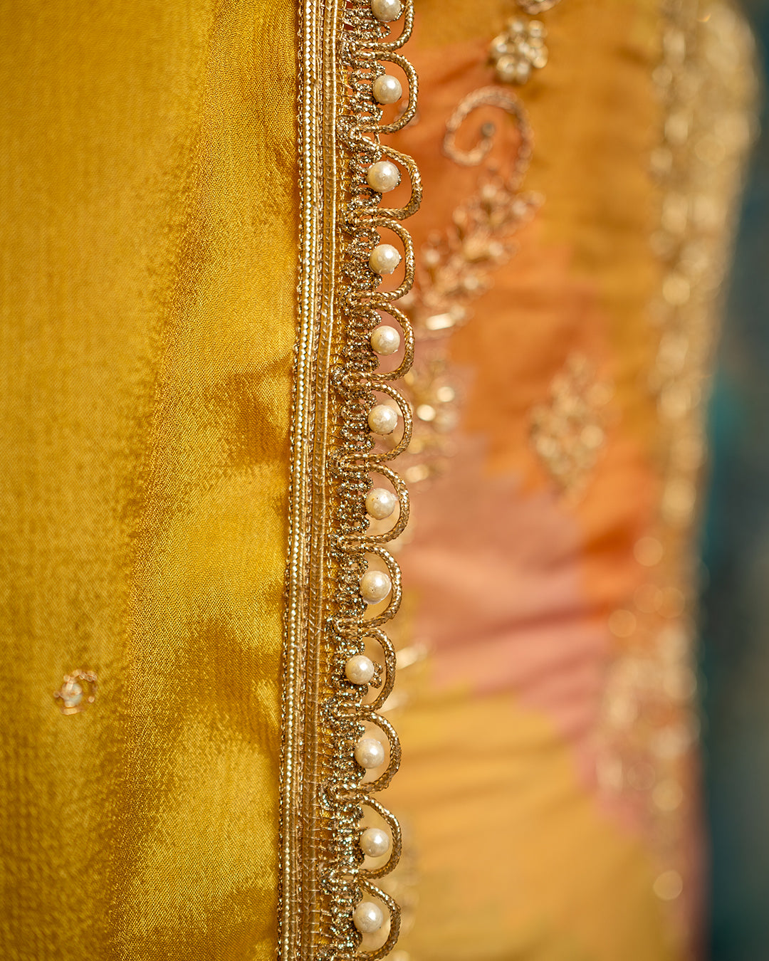 Organza Multicolor Suit with Hand-Embroidered Pant