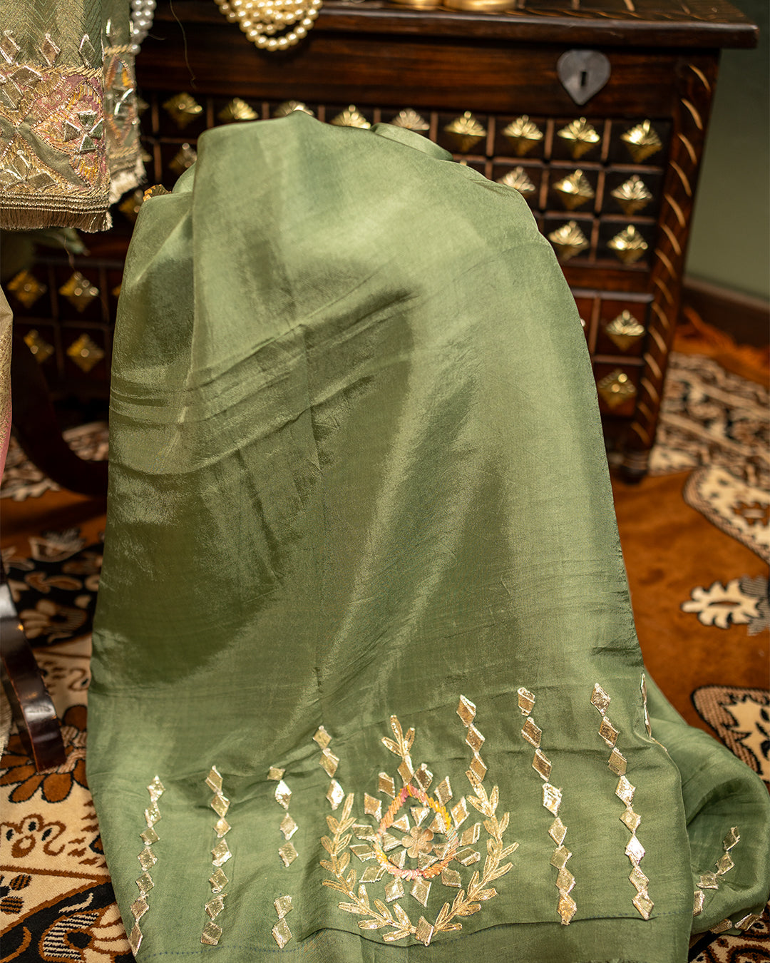 Silk Ensemble with Exquisite Gota Patti Work