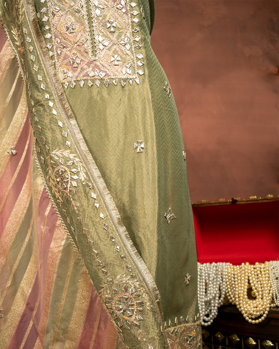 Silk Ensemble with Exquisite Gota Patti Work