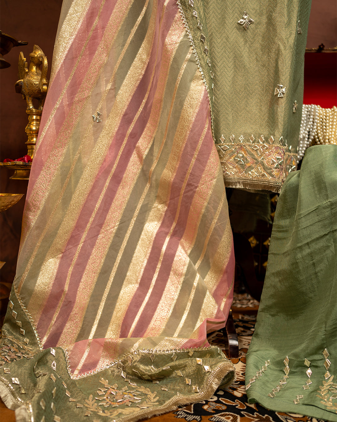 Silk Ensemble with Exquisite Gota Patti Work